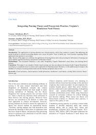 An indication to continue indwelling catheter use for a particular patient triggers activation of the foley removal protocol. Pdf Case Study Integrating Nursing Theory And Process Into Practice Virginia S Henderson Need Theory