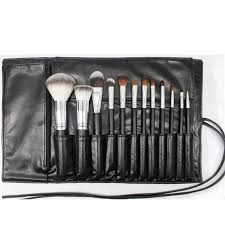 portable cosmetic brush bag leather