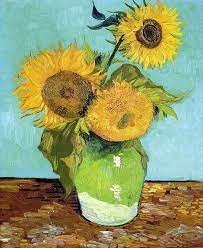 It's likely that he painted the second version as a gift to his doctor. Three Sunflowers In A Vase By Vincent Van Gogh Van Gogh Vincent