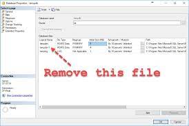 sql server how to remove tempdb file