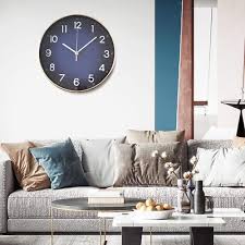 Modern Rosegold Wall Clock Navy Blue