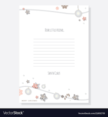 Christmas Letter From Santa Claus Template A4 Vector Image