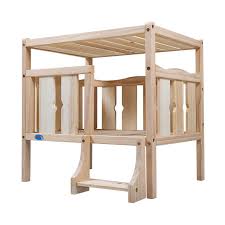 hooded raised wooden dog bunk bed frame