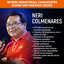 haˈvjeɾ kɔlmɛˈnarɛs, born december 4, 1959) is a human rights lawyer and activist. Rappler On Twitter Where Senatorial Candidates Stand On Various Issues Neri Colmenares Phvote Harapan2019