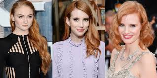 The shades of pale blonde deepen towards hues of deep ash in this long hairstyle with a front fringe. What To Know If You Re Going Golden Copper The Red Hair Color Of The Moment