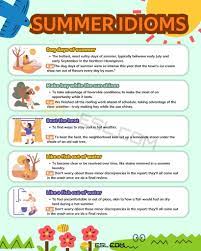 summer idioms in english with meanings