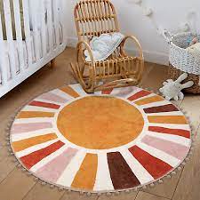 sun round rug 4 ft colorful boho rug