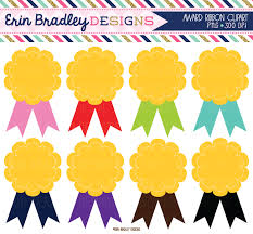 Award Clipart Graphics Ribbon Badges Digital Clip Art Erin Bradley