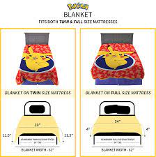 Pokemon Pikachu Character Soft Plush Microfiber Kids Bedding Blanket  Twin/Full Size 62