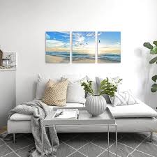 These artworks are available as frameable prints, as well as ready to hang stretched canvas prints. Buy Beach Wall Decor For Living Room Bathroom Decor Wall Art Canvas Wall Art 3 Pieces Coastal Decor Ocean Decor Painting Picture Artwork Wood Framed Wall Art Easy To Hang Large Size
