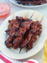 filipino pork barbecue on a stick