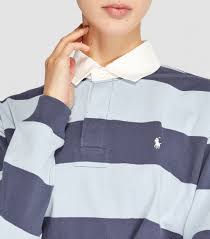 navy striped rugby shirt