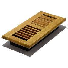 wood louvered floor register