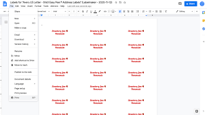 how to make labels in google docs