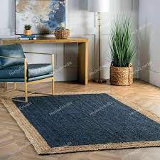 indian handmade blue area jute rugs