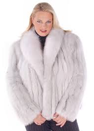 Natural Blue Fox Fur Jacket Plus Size