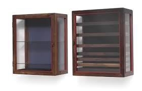 A Pair Of Wall Mounted Display Cabinets
