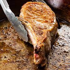 pan seared thick cut bone in pork