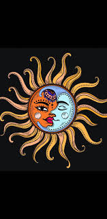 sun and moon artwork wallpaper