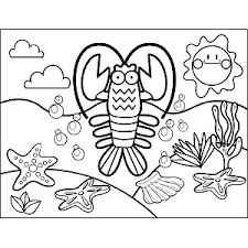 Cartoon coloring pages for boys. Lobster Coloring Page