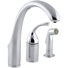 Does the home depot install sink faucets? Kohler Forte Single Handle Standard Kitchen Faucet With Side Sprayer In Polished Chrome K 10430 Cp The Home Depot