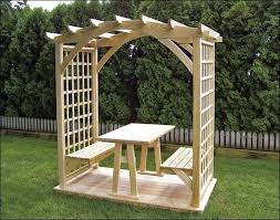 Wooden Bench With Arch Factory Up