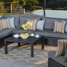 Rst Brands Deco 6 Piece Sectional And Table Set Charcoal Gray