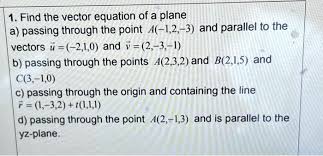 Vector Equation Of A Plane