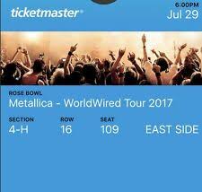 Metallica Ca Concert Tickets For Sale Ebay