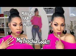 makeup look using fuschia pink colors