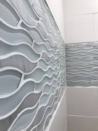 Wave Glass White Glass And Stone Wall