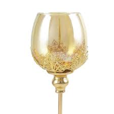 16 5 In Gold Glass Cup Votive Tealight