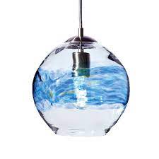 Blown Glass Pendant Light Ocean