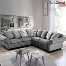 grey corner nicole fabric sofa 5 seater