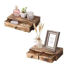 Floating Shelf With Drawer Rustic Wood