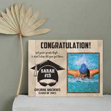 personalized swimming graduation photo