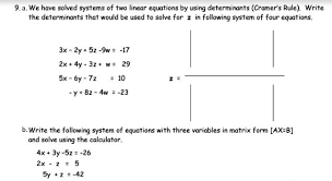 solved systems of two linear equations