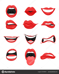 vector ilration set of cute mouth