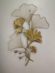 Gold Metal Leaves Wall Decor Furniture