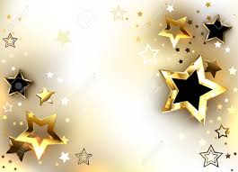 Light Background With Golden Sparkling Stars Design With Gold