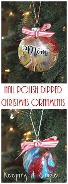 nail polish dipped christmas ornaments