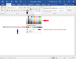 change font or text color in word