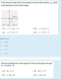Solved Write The Point Slope Form Of An