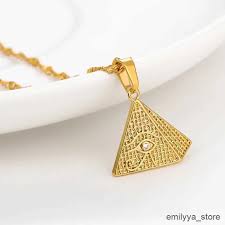 pendant necklaces triangle pyramid eye