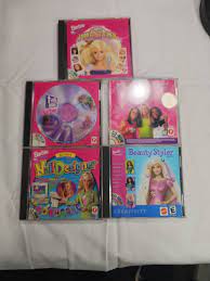 lot 5 vine barbie cd rom games nail
