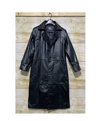 Leather Trench Coat For Men Black