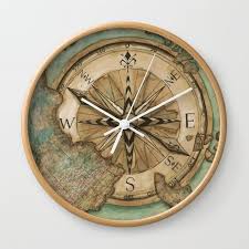 Nautical Compass Wall Clock By Libbies