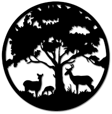 Deer Family Round Metal Wall Art The
