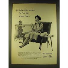 1960 Bell Telephone System Ad No Baby Sitter Needed For This Trip
