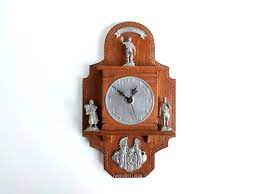Hechinger Wood Pewter Wall Clock